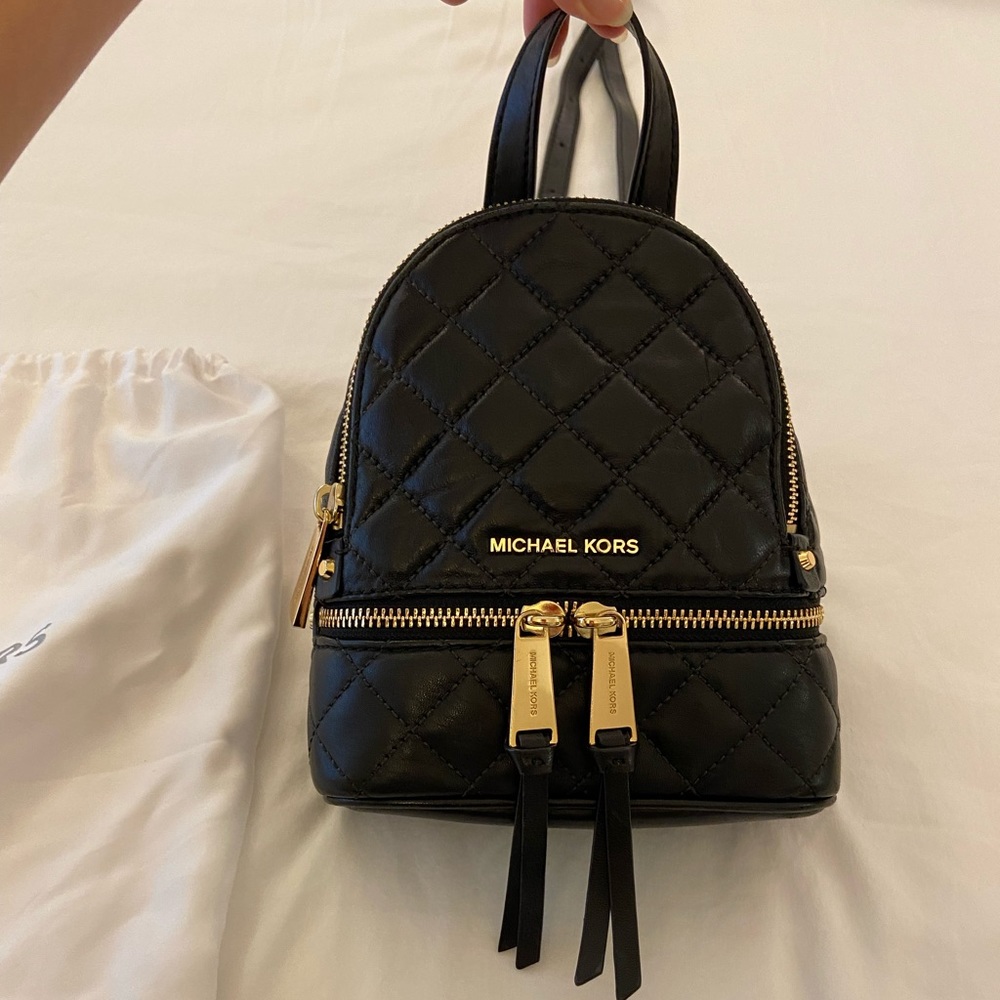 Michael Kors Rhea X-Small Quilted-Leather Backpack